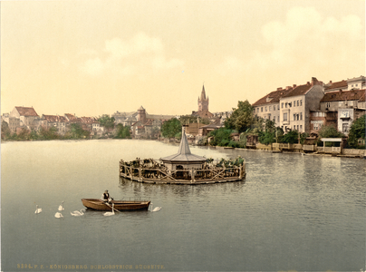 The lake, south side, Königsberg, East Prussia, Germany, c.1900 (colour litho)

