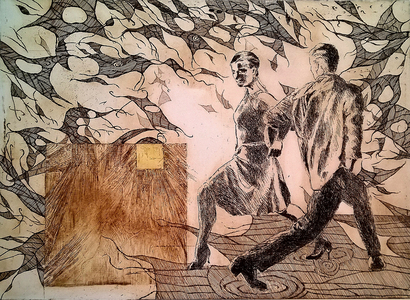 Oneiric dance, 2016 (etching)