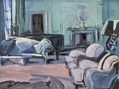 Dining Room, Clandeboye (ink and wash on paper)