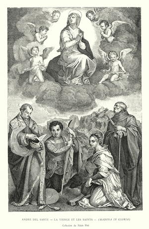 Andre del Sarte, La Vierge et les Saints, Madona in Gloria, Collection du Palais Pitti (engraving)