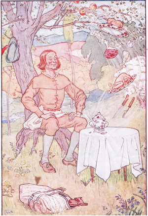 Red Jacket or the nose tree, 1920's (colour litho)