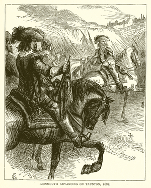 Monmouth advancing on Taunton, 1685 (engraving)