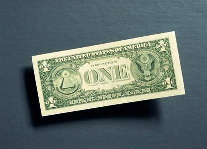 Back side of 1 American Dollar note (paper)