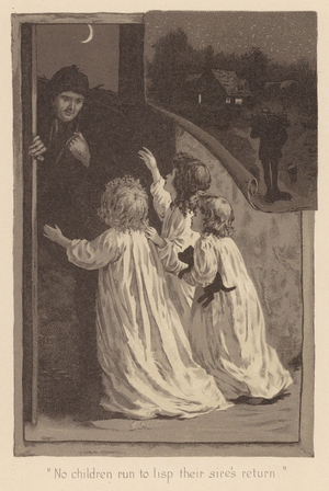 Gray’s Elegy: "No children run to lisp their sire's return" (litho)