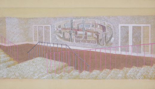Abstract Interior, Mural Design for a School in Birmingham, c.1950 (gouache on paper)