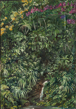 Glimpse in a glen at Gongo, Brazil, 1872 (oil on board)