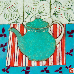 Teapot and Seedheads, 2017 (acrylic on board)