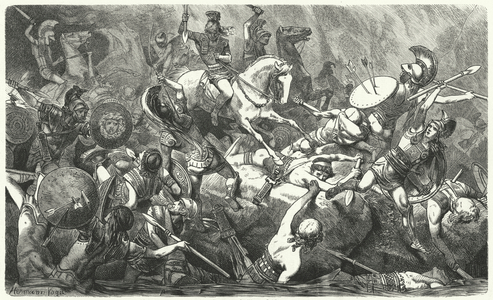 Defeat of the Athenian army in Sicily, 413 BC (engraving)
