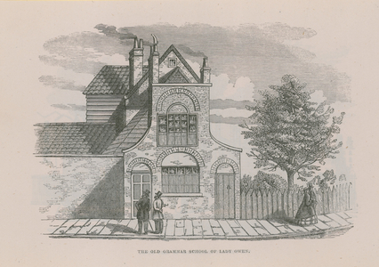 The old grammar school of Lady Owen (engraving)