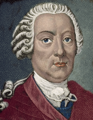 Count Leopold Joseph von Daun (1705-1766): later Prince of Thiano, Austrian marshal (coloured engraving)