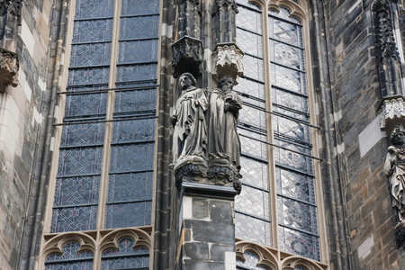 Sculptures on the Gothic Presbytery of Aachen Cathedral, Aachen, Germany (photo)