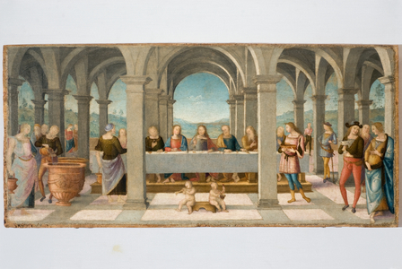 Marriage at Cana, detail from the predella of the Saint Augustine Altarpiece, c.1502-15 (oil & tempera on board)