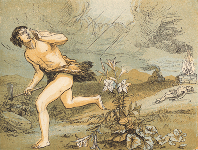 The Death of Abel (coloured engraving)