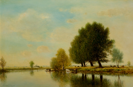 On the Seine (oil on panel)