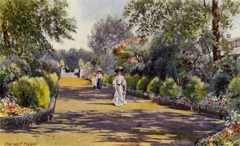 London Zoo: Terrace, from the Main Entrance (colour litho)