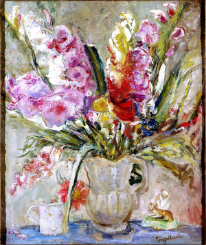 Gladioli (oil on canvas)