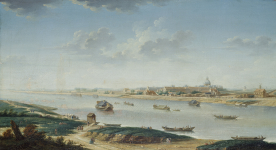 La Salpêtrière, vue de la Rapée, circa 1752 (oil on canvas)