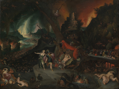 Aeneas and the Sibyl in the Underworld, 1630s (oil on copper)