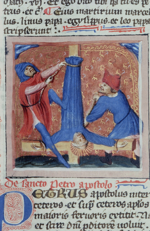 Ms Gen 1111 Page from the 'Legenda Aurea', Bruges, c.1400-10 (vellum)