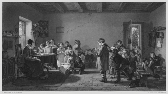 The Village School, from the picture in the Vernon Gallery (engraving)