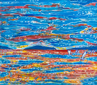 Sanur sea, 2000, (acrylic on canvas)