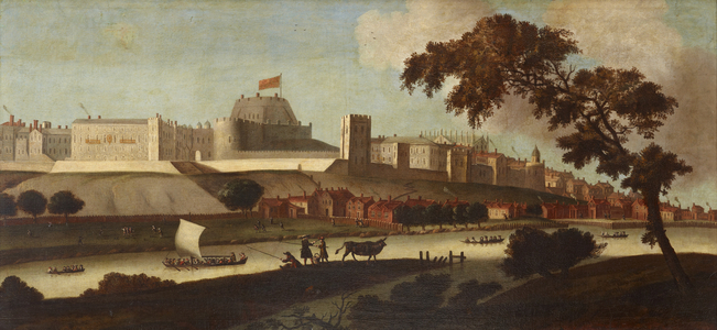 View of Windsor Castle from the River, as it was in the Reign of King James I