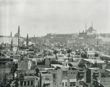 Cairo, looking towards the Citadel (b/w photo)