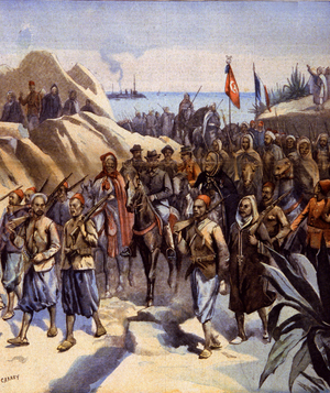French military mission in Morocco, 1905 (illustration)