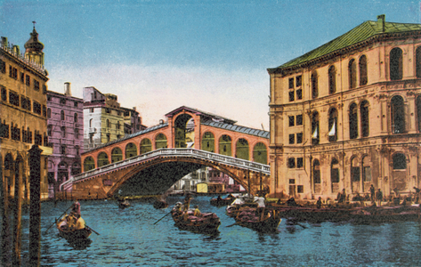Venezia/Venice: Ponte di Rialto (coloured photo)