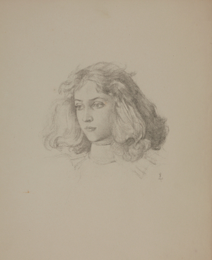 Miss Astor, now Mrs Spencer Clay, 1895 (pencil on paper)