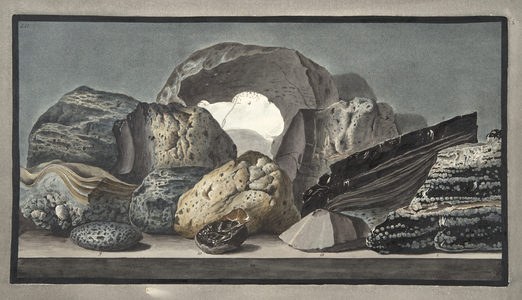 Vitrifications, and other Volcanic productions, Plate LII,  from 'Campi Phlegraei: Observations on the Volcanoes of the Two Sicilies', by Sir William Hamilton (1730-1803), published 1776 (hand coloured engraving)