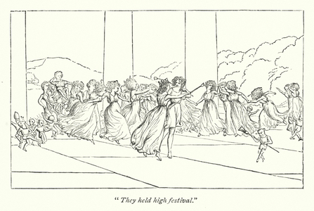 Shakespeare's A Midsummer-Night's Dream; Oberon and Titania bless Theseus's wedding (engraving)