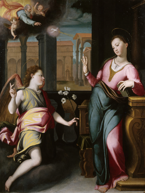 The Annunciation, c.1580 (oil on panel)