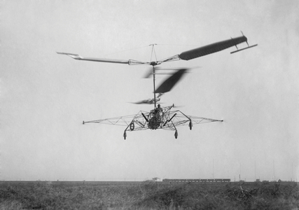 Ascanio'S Helicopter, the First in Italy, 1931 (b/w photo)