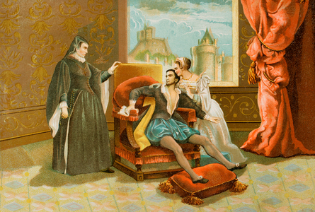 Charles IX (1550-1574), King of France (1560-1574), Death of Charles IX, (colour litho)