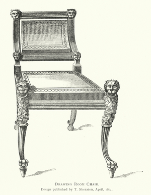 Drawing Room Chair (coloured engraving)
