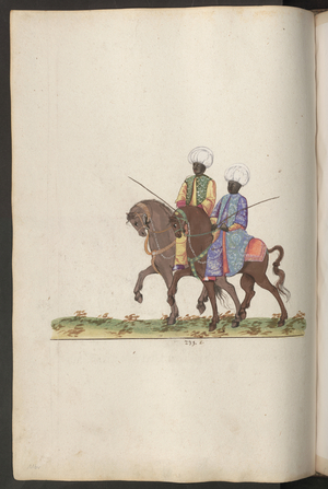 The serail of the sultana: black eunuchs on horseback