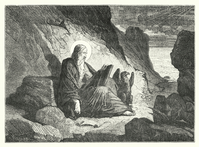 St John at Patmos (engraving)