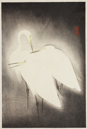 Three Cranes, late 1800's (woodblock print)