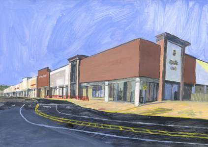 Strip mall 8, 2023 (acrylic on paper)
