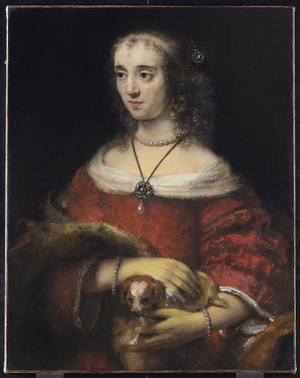 Portrait of a Lady with a Lap Dog, c.1665 (oil on canvas)