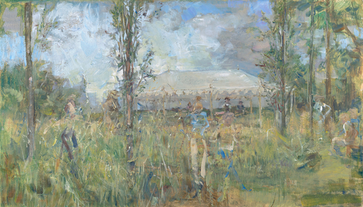 Indian Tent in Meadow, 2013 (oil on panel)