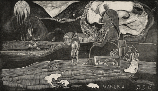 Maruru (Offerings of gratitude), 1893-94, printed and published 1921 (wood engraving on light gray china paper)