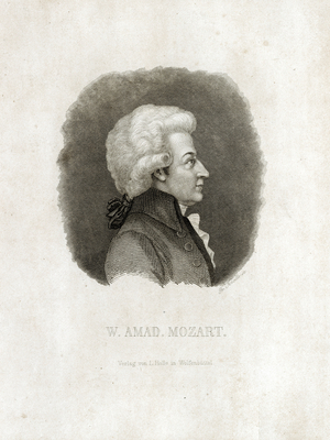 Wolfgang Amadeus Mozart engraving.