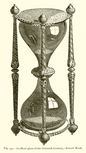 An Hour-glass of the Sixteenth Century,-French Work (engraving)