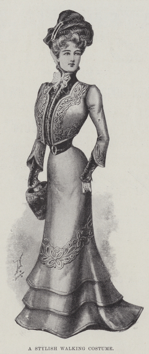 A Stylish Walking Costume (litho)