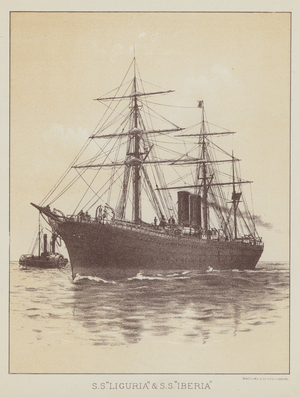 SS "Liguria" and SS "Iberia" (litho)