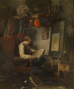 Young Artist in a Studio (oil on panel)