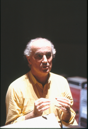 Luigi Nono at IRCAM, Paris, France, 1985 (photo)
