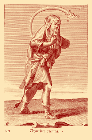Man playing the Roman Cornu